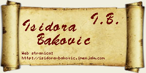 Isidora Baković vizit kartica